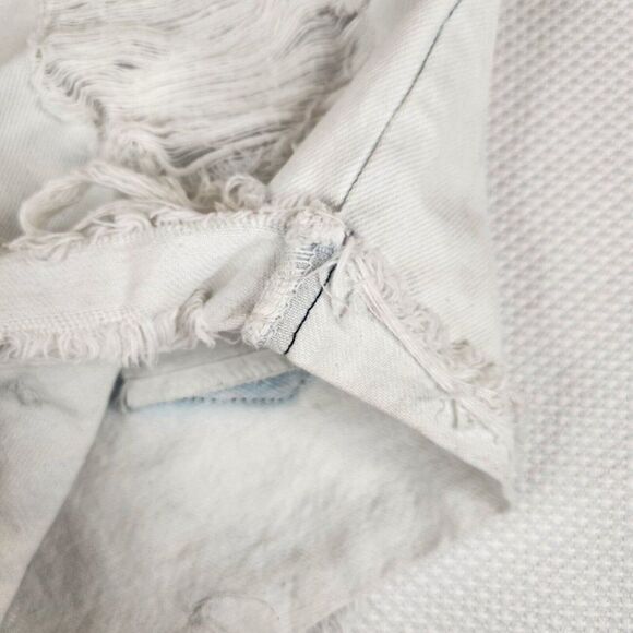 Lee Cut Off Shorts Womens Size M Blue Bleached Upcycled Shredded Frayed - Picture 5 of 8